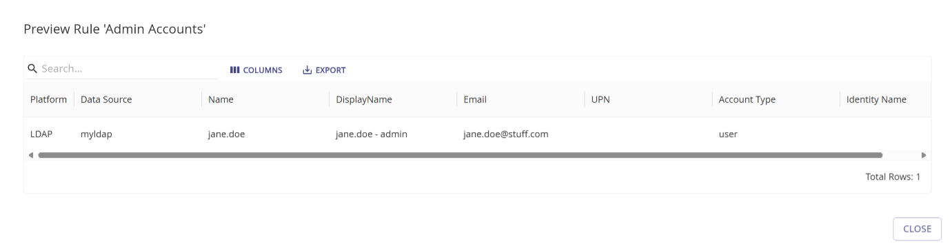 Preview Rule example results