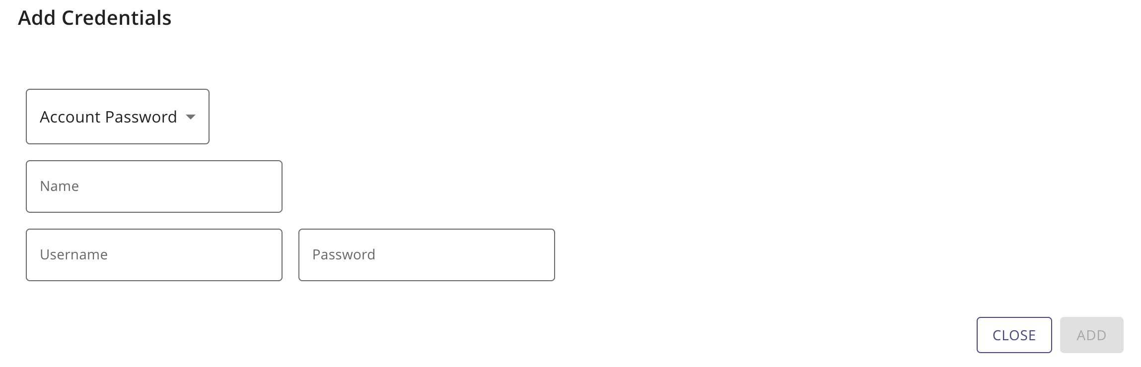 Anmeldedaten hinzufügen Modal