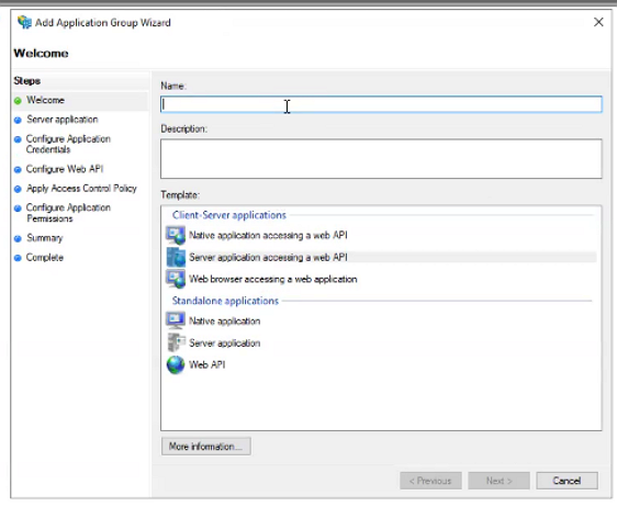 Add Application Group Wizard