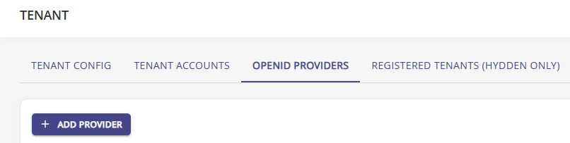 Authentication Provider page