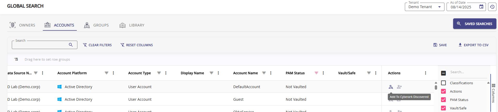 The Add to Discovery button