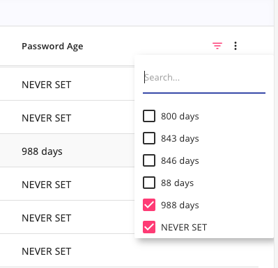 Verwendung verschiedener Filteroptionen