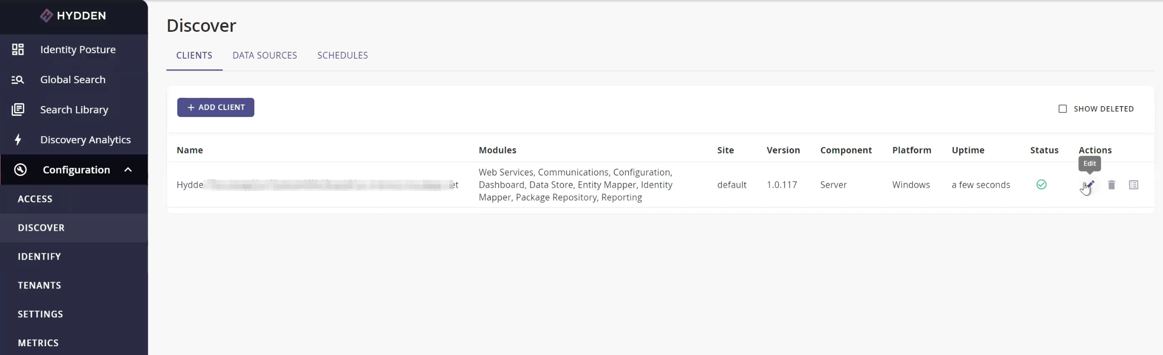Server client default configuration