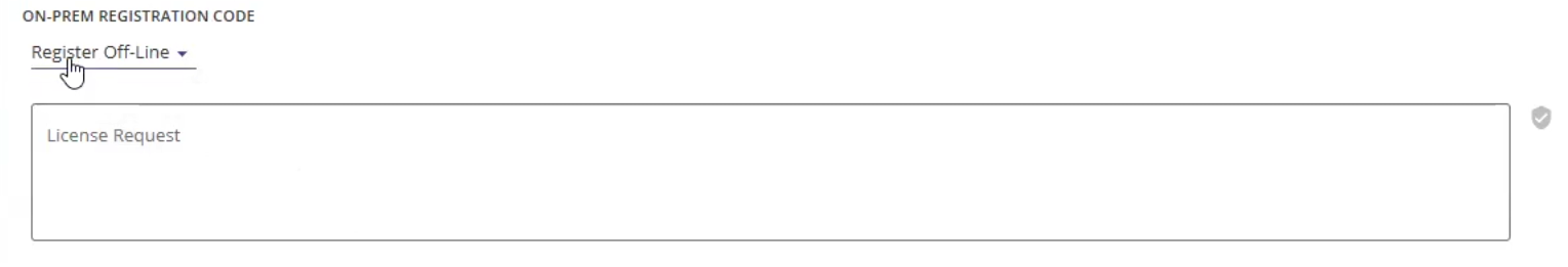 Lizenzanfrage Feld für Offline-Registrierung